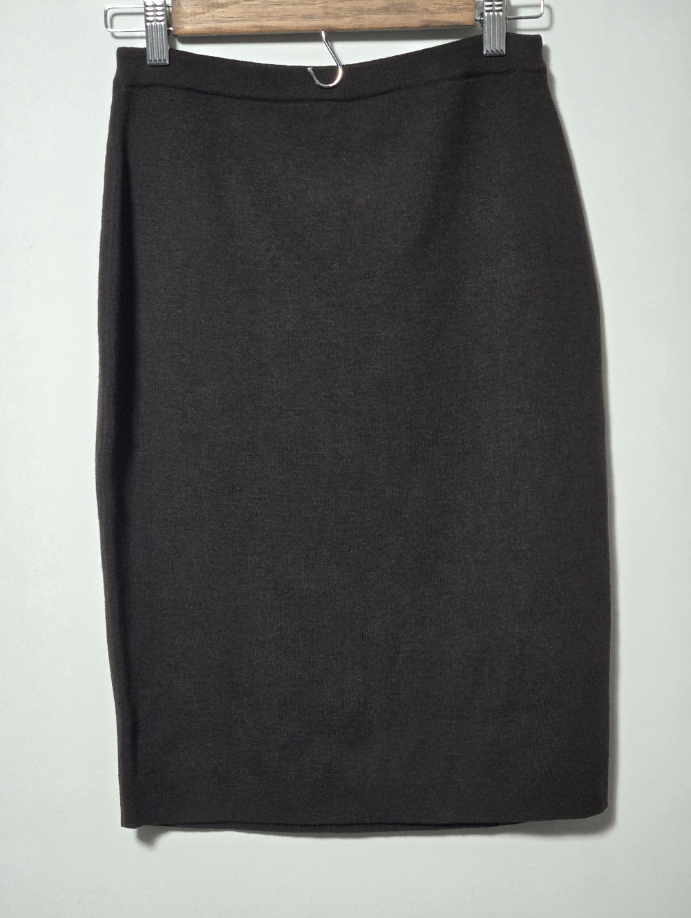 Eileen Fisher NWT ICONS Brown Clove Washable Wool K/L Pencil Skirt XXS $198 2XS